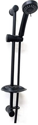 Noir Black Shower Slide Rail Kit | Adjustable Riser Rail | Shower Head & Hose Pipe Bracket | Matt Black