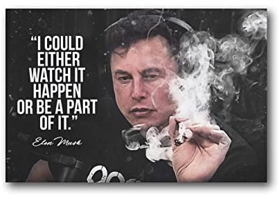 HUIBEI Elon Moschus-Poster, Büro, 20 x 30 cm, Wandkunst, Poster, Schriftrolle auf Leinwand, Gemälde, Bild, L
