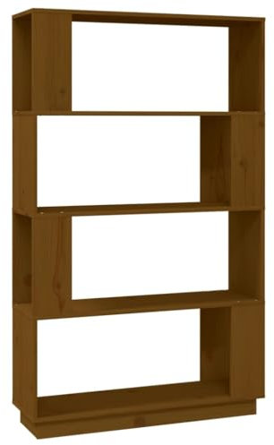 vidaXL Bücherregal Raumteiler Standregal Aktenregal Wandregal Regal Raumtrenner Aufbewahrung Büroregal Honigbraun 80x25x132cm Massivholz