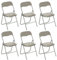 TIENDA EURASIA® Silla Plegable de Aluminio con Respaldo y Asiento Acolchado en PVC Ideal para Cocina, Comedor, Salón, Dormitorio Medidas: 78x43,5x46 cm (Pack 6 Unidades Taupe)