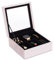 AmeliaHome Schmuckkasten Aufbewahrungsbox Schmuckschatulle Organizer 18x7 cm Glasen Puderrosa