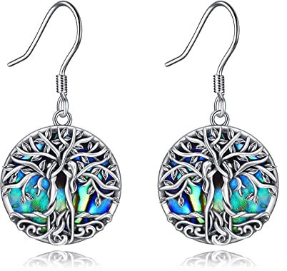 YAFEINI Baum des Lebens Ohrringe Sterling Silber Baum des Lebens baumeln Tropfen Ohrring Familie Baum des Lebens Schmuck für Frauen Mädchen Geschenke, Metall, nicht bekannt