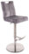 Raburg Barhocker mit Lehne, höhenverstellbar, Mikrofaser, Tresenhocker, 360° drehbar, Sitzhöhe 57-82 cm, Belastbarkeit 120 kg, Metallfuß in Edelstahl, Barstuhl Küche, Louming Manchu, Grau