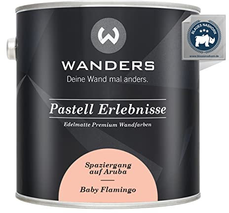 Wanders Pastell Erlebnisse - Pintura para muebles de cocina y muebles, 2,5 l, diseño de flamenco de bebé, color coral muy claro, alta opacidad, secado rápido