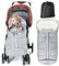 Orzbow Winter Fußsack für Kinderwagen,Baby Fußsack für Buggy mit Kapuze mit Kordelzug,Warmes Polar Fleece,Reflektorstreifen,Reißverschluss,Wasserdicht und Maschinenwaschbar (Hellgrau)