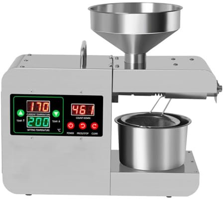 presse olive pour huile professionnel pressoir huile de noix Presse à huile électrique/presse à huile chaude et froide presse à huile en acier inoxydable 820W presse à huile olive noix de coco co