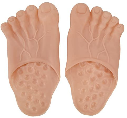 Couvre-Chaussures pour Grands Pieds, Pieds Nus Amusants, Pieds de Monstre d'homme des Cavernes, Pantoufles Réalistes pour Grands Pieds, Accessoires de Costume de Cosplay (Rose