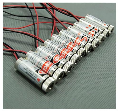 Fokussierbarer Laserdioden-Punktmodul, 650 nm, 5 mW, Rot, einstellbarer Laserkopf-Licht, 10 Stück