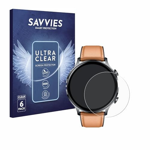 savvies Protection Ecran pour NONGAMX Smartwatch 1.39 (6 Pièces) - Film Protection Ultra Clair