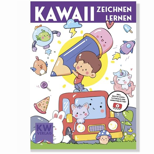 Kawaii zeichnen lernen – über 500 Motive malen lernen: süße Sachen & süße Tiere Zeichenbuch - Kawaii Kinder Malbuch