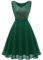 Dressystar Damen Gliter Pailletten Cocktailkleid Knielang V Ausschnitt Abschlussball A-Linien Hochzeit Gast Kleid Dunkelgrün XL