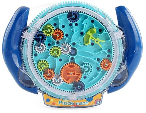 3D Maze Labyrinth,Labyrinth-Puzzle-Spiele für Kinder im Alter von 4-8 Jahren, Cooles Raumschiff-Labyrinth-Spielzeug mit Zwei Stahlkugeln, Herausforderungen Spiele (Blau)