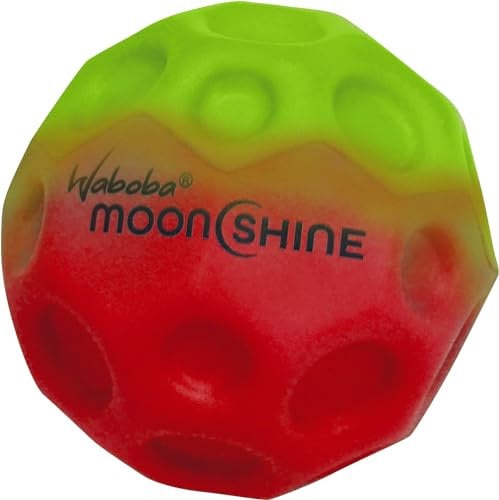 Sunflex x Waboba Moonshine Gradient grün/rot - Springball mit hoher Sprunkraft - leuchtet beim Spielen - Ball für jedes Alter - 6cm Durchmesser