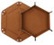 Würfelteller, Würfeltablett Klappbar Hexagon PU Leder Samt Halter für Dungeons and Dragons RPG Spiele - Faltbares Sechseck-Würfelspiel-Tablett mit Aufbewahrungsbox (Braun)