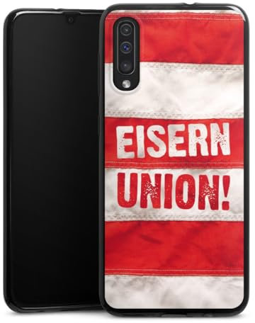 Slim Case extra dünn kompatibel mit Samsung Galaxy A50 Silikon Handyhülle schwarz Hülle 1. FC Union Berlin Offizielles Lizenzprodukt Eisern