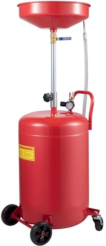 VEVOR Tanque de Drenaje de Aceite Usado de 80 L contenedor portátil de Drenaje de Aceite Drenaje de Transferencia de Combustible Fluido Altura de Embudo Ajustable con válvula reguladora de presión
