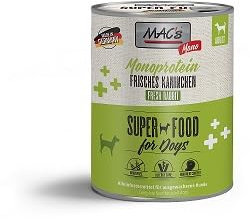 6 Dosen Macs Dog Hundefutter je 800 g (Mono Kaninchen)