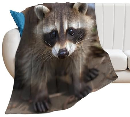 Überwurfdecke, superweiche, gemütliche Bettdecke, leichte Fleecedecke für Couch, Sofa, Junges, Waschbär, Plüsch, flauschige Decke, Klimaanlage, Decke für Camping, Heimdekoration