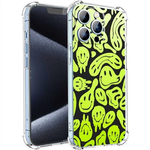 MeieaS Compatible with iPhone 14 Pro Phone case,Neon Green on Gray Silicone Bumper Shockproof Anti-Scratch Slim Phone Cover Designed for iPhone Cases