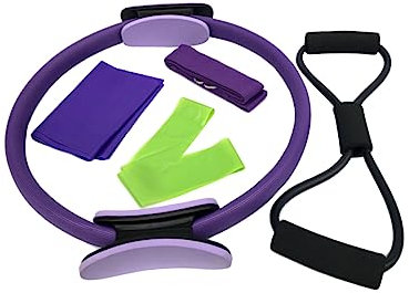 Gogogmee 1 Stück Fitnessbänder Pilates-Ring-Fitness-Kreis Widerstandsband Übungsband Spanngurt Fitness widerstandsbänder Fitness Resistance Übungswerkzeug Übungsschleife Violett