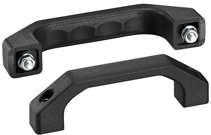 rohde Griffe, Haltegriffe, Kunststoffgriffe, Bügelgriffe, Kunststoffbügelgriffe, Industriegriffe, Maschinengriffe (Schwarz, Bohrabstand: A 140 mm, M8x30, Frontbefestigung)