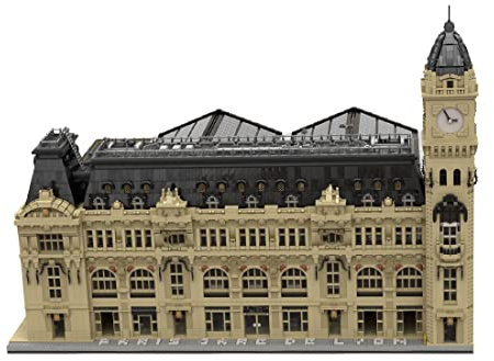 BlocteckToy MOC Klemmbausteine Pariser Bahnhof Modell, 44756 Teile Groß Architecture Haus Straßenszene WeltberüHmtes Gebäude Set