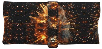 JIUTY Explosion Firework 3d Women'S Eyeglass Case Leather Soft Holder Pocket Cases Slim Travel Pouch For Sunglasses