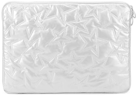 Kexpery - Funda para ordenador portátil, diseño de estrella, funda para ordenador portátil, funda de transporte para tablet de 11/13/15 pulgadas, color plateado