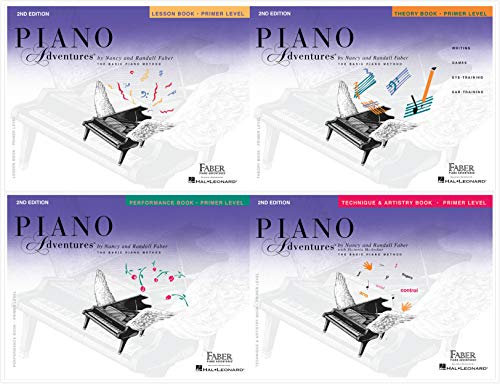 Faber Piano Adventures Primer Level 4 Books Bundle (Lesson, Theory, Performance, Technique & Artistry Book)