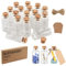BLIENKREBY 20 x 10ml Petite Bouteille en Verre, Fiole en Verre, Contenant Dragées Baptême, Cadeau Mariage Fête Décoration, Mini Bocaux Bouchon avec Liège, Carte, Ficelle