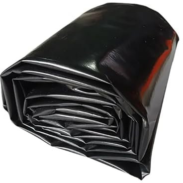 Teichfolien für Außenteiche, 20er-Jahre-Fischteichfolie, leicht zu schneidende Wassergartenmembran, Schwarze Teichfolie für Wasserfall, 20 x 20 Fuß (Größe: 5 x 7 m)