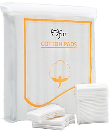 222Pcs White Square Facial Cotton Pads Lip Eye Makeup Remover Pads Soft Lint-Free Double-Side Triple Layered Cosmetic Cotton Pads for Face Toner Nail Polish