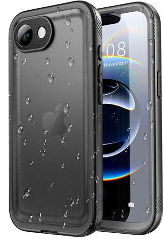 SPORTLINK für iPhone 16e Hülle Wasserdicht - 360 Grad Outdoor Schutzhülle kameraschutz Displayschutz [IP68 Waterproof] [6FT Stoßfeste Hard Case] Panzerhülle Komplettschutz Schwarz 6,1