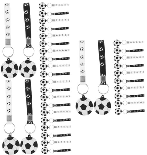 iplusmile 3 Sätze Fußball Schlüsselanhänger Blau Fußball-schlüsselanhänger Party Karikatur Real Junge Fußball -schlüsselbund Schlüsselkettenanhänger Kieselgel 12 Stück * 3