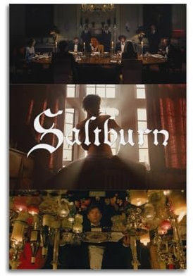 AYERWAENN Saltburn Poster, ästhetische Wandkunst, Leinwand, Vintage-Poster, dekoratives Gemälde, Wohnzimmer, Schlafzimmer, Dekoration, 40 x 60 cm, ungerahmter Stil