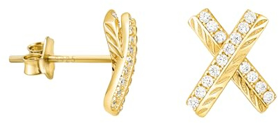 SOFIA MILANI - Damen Ohrringe 925 Silber - mit Zirkonia Steinen - X Ohrstecker