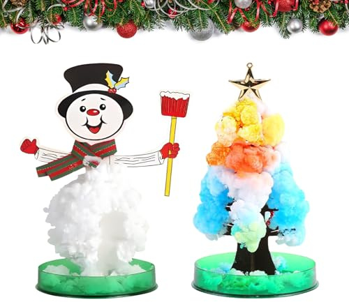 SilverChry Lot de 2 sapins de Noël Magiques en Croissance, Arbre en Papier Magique, Mini décoration Sapin de Noël à Faire soi-même pour garçons et Filles,Cadeaux Amusants(Multicolore)