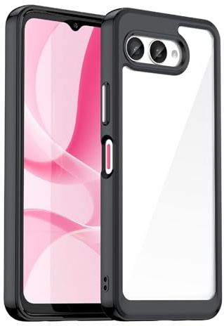 GIOPUEY für Telekom T Phone 3 Hülle, Hart-PC + Weiche TPU Abdeckung, Hohe Transparenz, Klar Handyhülle, Luftpolster Anti-Drop - Black