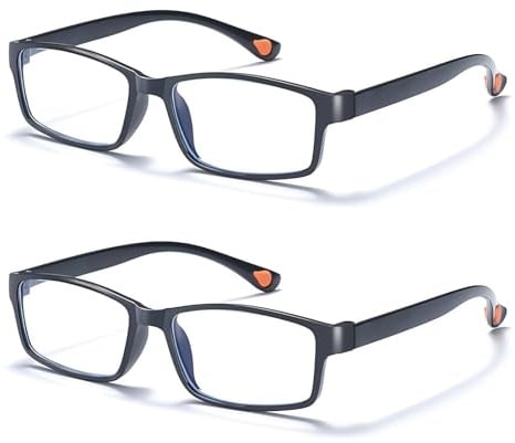 DqiUnaX 2 Stück Gleitsichtbrille Herren Damen, Intelligente Zoom Brille Mit Automatischer Sehstärke, Lesebrille Für Digitale Geräte Und Outdoor-Aktivitäten, Blaulicht Brille, Smart Glasses