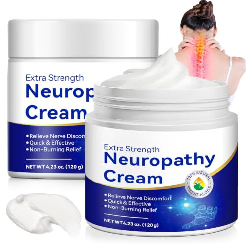 Neuropathie Creme extra Stärke zur Linderung von Nervenschmerzen & Muskelbeschwerden, Pflanzliches Beruhigungsgel mit Arnika & Lavendel für Füße, Hände, Beine & Rücken, 120g