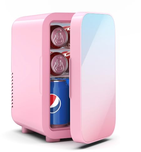 BEICHEN Mini Fridge 6 L/8 Can |Cooler & Warmer| AC/DC | for Bedrooms/Car | Ultra-Quiet <25dB,Thermoelectric Cooler & Warmer Small Fridge,Fits Drinks,Skincare,Breast milk,Snacks,for Home Office Travel