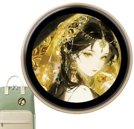 Digital Lapel Display for Photos and Videos | Electronic Rechargeable Button | 4.7 cm High Resolution Touchscreen Pixel Badge - for Home, Desk, Cartoon Fans and Cosplay Activities