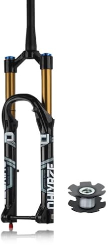 LHHL 26 27,5 29”Forcella Ammortizzata ad Aria per Mountain Bike Escursione 160 mm Tubo Conico Forcelle Anteriore per Bicicletta ASSE Passante 15 * 110mm Boost Blocco Manuale per MTB AM XC(27.5'')