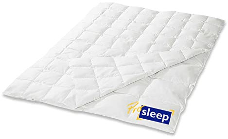 HANSKRUCHEN® Pro Sleep Daunendecke 155x220 cm - 4 Jahreszeiten / Ganzjährig - Made in Germany Kassettendecke aus 100% Baumwolle - Allergiker geeignet