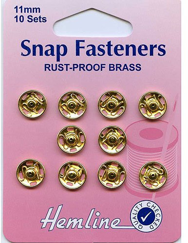 Hemline Druckknöpfe 10 Stück 11 mm, gold