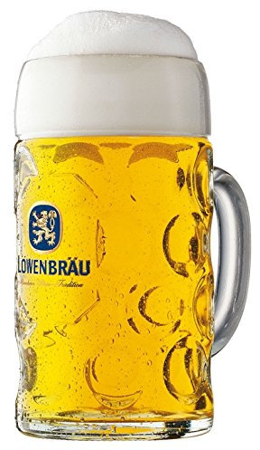 Bavariashop Löwenbräu Glas Masskrug - 1,0 Liter - Original wie im Festzelt