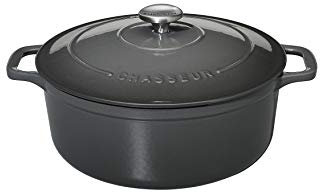 Chasseur 11832489 Cocotte ronde, Fonte émaillée, Gris Urbain, 24 cm
