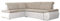 mb-moebel Ecksofa Sofa Eckcouch Couch mit Schlaffunktion und Bettkasten Ottomane L-Form Schlafsofa Bettsofa Polstergarnitur - Bonita (Ecksofa Links, Beige + Weiß)