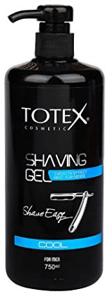 TOTEX Cool Shaving Gel | Gel De Rasage Rafraîchissant Pour Hommes Et Femmes | Lisse, Clair, Transparent, Sèche Rapidement, Protège La Peau Sensible 750ml