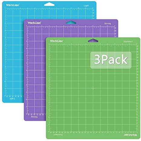 WORKLION Schneidematte 30x30 für Cricut: Explore One/Air/Air 2/Maker Vielzahl klebend rutschfeste strapazierfähige Matte zum Nähen, Quilten und Kunst und Handwerks Schneidematten-Set (Variety)